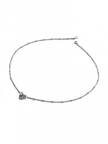 Серебряное колье сердце 
