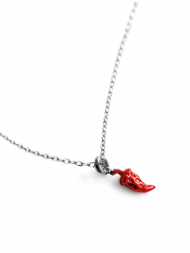 Серебряная подвеска «Перчик» red