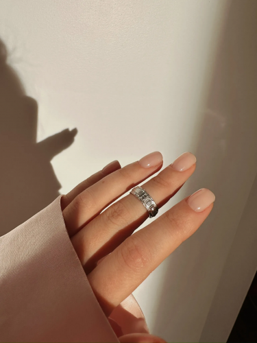 Серебряное кольцо «Культурный код» на верхнюю фалангу