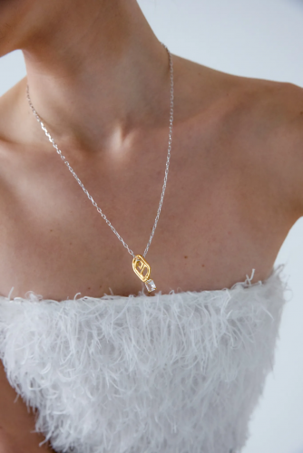 Серебряная подвеска «Открывайся» с горным хрусталем gold