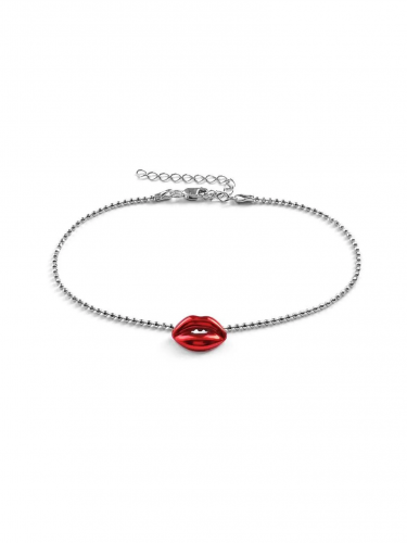 Серебряный браслет «Поцелованная» red