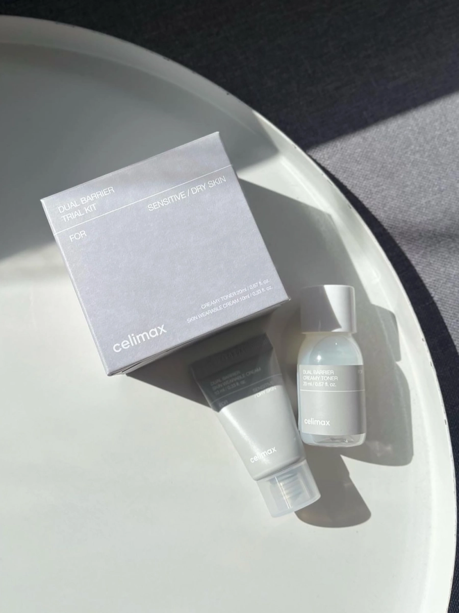 Celimax Восстанавливающий дорожный набор: тонер + крем Dual Barrier Trial Kit 20+10 мл