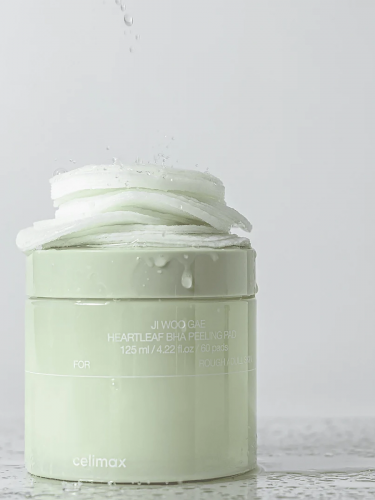 Celimax Отшелушивающие тонер-пэды с салициловой кислотой Ji Woo Gae Heartleaf BHA Peelind Pad 60 шт