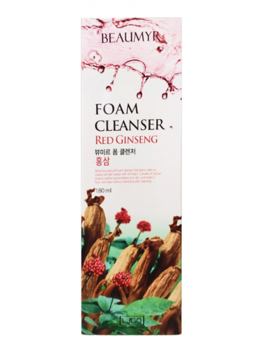 BEAUMYR Пенка для умывания с экстрактом красного женьшеня / Red Ginseng Foam Cleansing, 180 мл