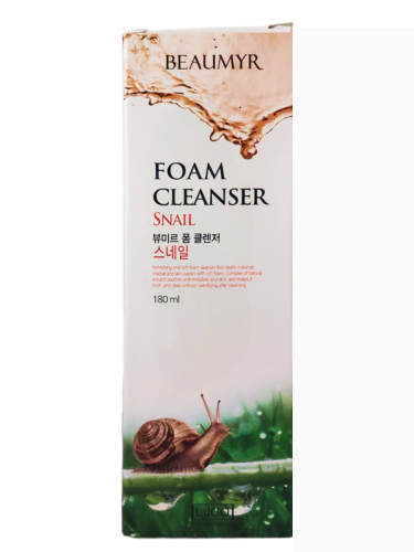 BEAUMYR Пенка для умывания с экстрактом слизи улитки / Snail Foam Cleansing, 180 мл