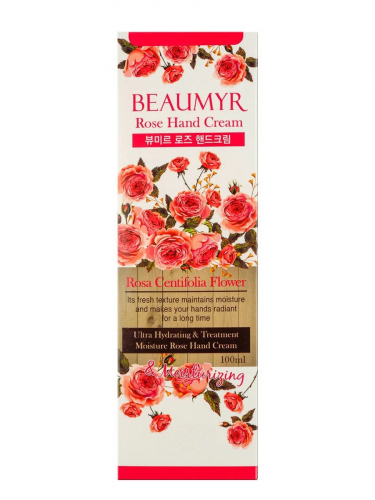 BEAUMYR Увлажняющий крем для рук с экстрактом розы / Rose Hand Cream, 100 мл