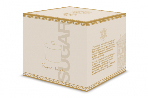 Сахарница, 10 см, 300 мл, фарфор N, белая, с золотистым орнаментом, Golden, 63265