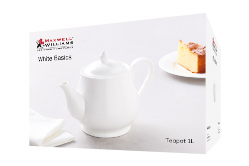 Чайник заварочный, 1 л, фарфор P, белый, White Basics, 63204