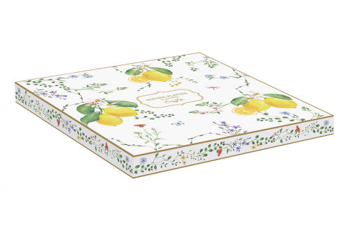 Блюдо, 25х18 см, фарфор P, овальное, белое, Цветы и лимоны, Fleurs et Citrons, 63253