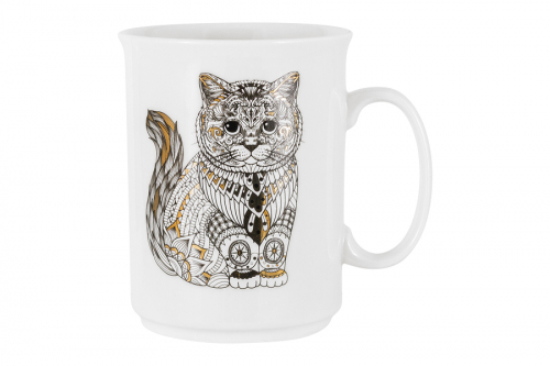 Кружка, 415 мл, фарфор N, белая, Кот, Wild, 63364