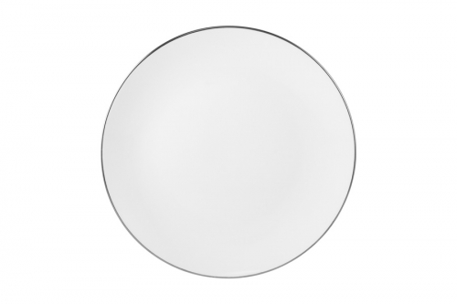 Тарелка закусочная, 23 см, фарфор P, белая, с серебристым кантом, White Platinum, 63324