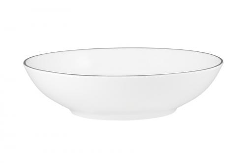 Салатник, 18,5х5 см, фарфор P, белая, с серебристым кантом, White Platinum, 63322