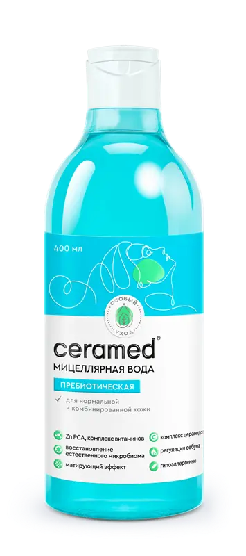 Акция -20% !!! Церамед Вода мицеллярная пребиотическая (400мл).6 /99090