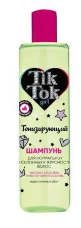 АКЦИЯ ! TIK TOK GIRL Шампунь для нормальн. и жирн. волос Тонизирующий 300мл. 6 / SH81800TTG /