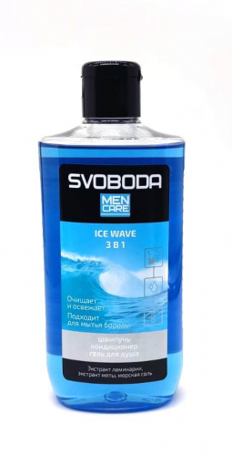 СВОБОДА MEN CARE Шампунь-кондиционер и гель д/душа 3в1 IСE WAVE (290мл).10 /1072923/