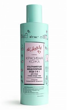 Витэкс LikeMe  Ультрамягкая Мицеллярная вода 3 в1 д/лица и кожи вокруг глаз (200мл).15