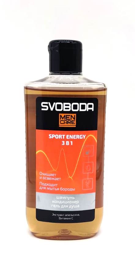 СВОБОДА MEN CARE Шампунь-кондиционер и гель д/душа 3в1 SPORT ENERGY (290мл).10 /1072924/