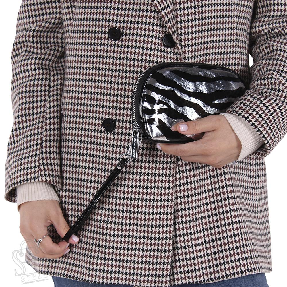 Косметичка 7100-21 zebra black silver Safenta