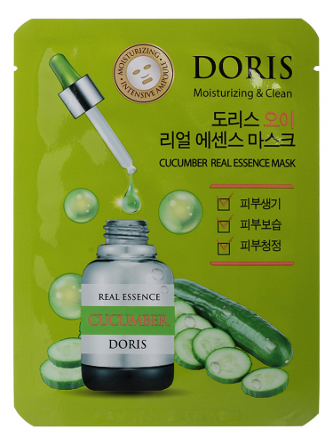 JGT Маска на тканевой основе DORIS CUCUMBER REAL ESSENCE MASK, 25ml