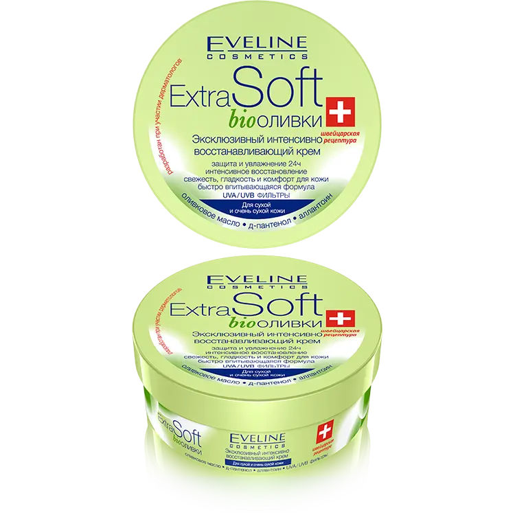 Eveline Extra Soft Bio Оливки Крем Эксклюзив. Интенсивно восстанавлив. (200мл).12 (зел. банка)