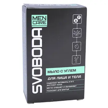 СВОБОДА SVOBODA MEN CARE Мыло туалетное с углем для лица и тела (100г).30 / 1351560 /