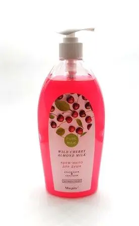 Маграв 4/2 PURE MILK Крем-мыло для душа Wild cherry & Almond milk (800мл). 9