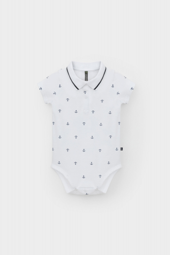 Crockid Полукомбинезон КР 6548 белый, морские якоря к568 Crockid