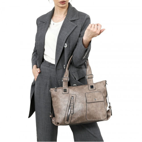 Женская кожаная сумка 605-1 KHAKI