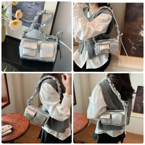 Женская кожаная сумка 5870 SILVER