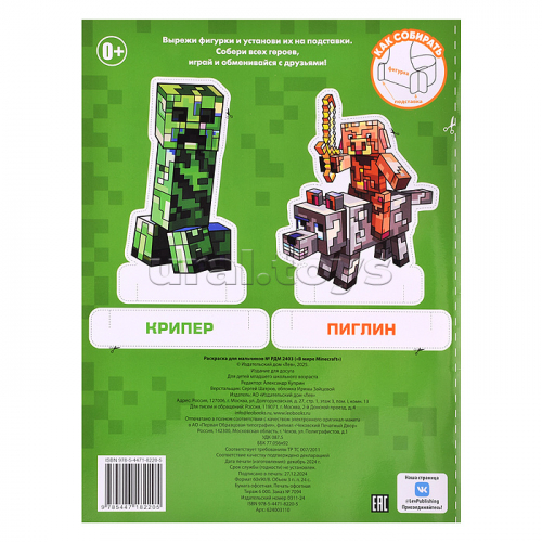 Раскраска для мальчиков № РДМ 2403 В мире Minecraft