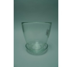 Горшок для орхидей 2 d 13 см прозрачный с поддоном стекло