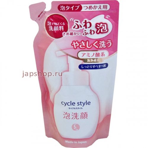 Daiichi Cycle Style Жидкое мыло, пенка для умывания для лица увлажняющее, сменная упаковка, 220 мл (4902050558998)