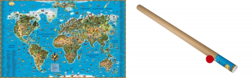 Карта. Карта Мира (для детей) в картонном тубусе 116*79