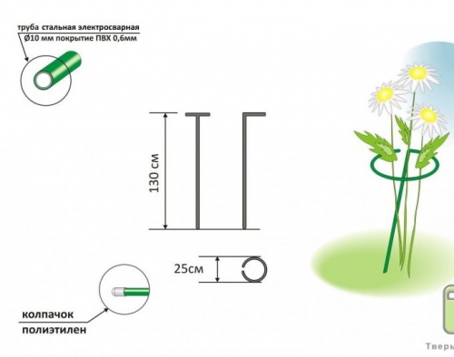 Опора для цветов малая высокая