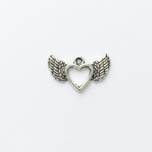 Подвеска Сердце с Крыльями (серебро) ПКН32