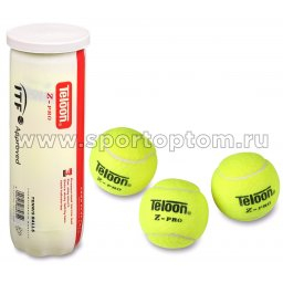 Мяч для большого тенниса TELOON (3 шт в тубе) тренировочный Z-pro TELOON 818Т Р3 