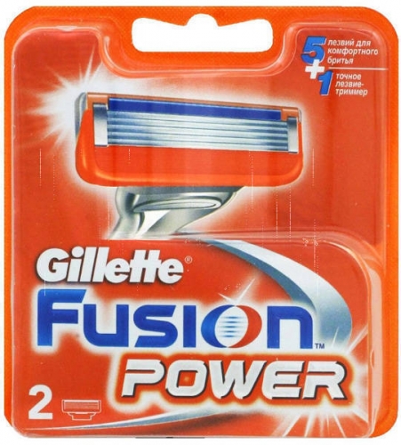 Сменные кассеты Gillette FUSION POWER (2 кас) (ENG)