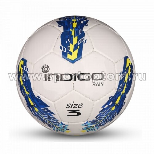 Мяч футбольный №3 INDIGO RAIN тренировочный (PU SEMI) Юниор IN031