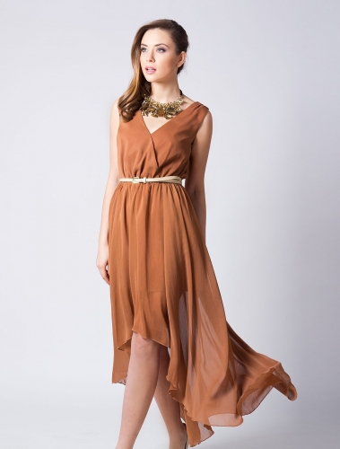 Платье коричневое