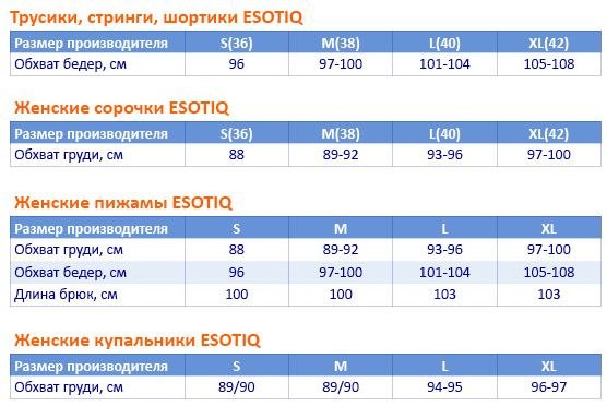 Размер производителя. Esotiq Размерная сетка. Купальники Esotiq Размерная сетка. Размер производителя s.