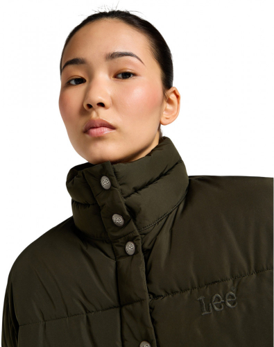 Пуховик женский RELAXED SHORT PUFFER JACKET OLIVE NIGHT, LEE