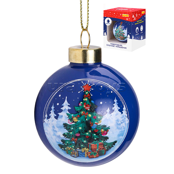 Новогоднее украшение. Елочный стеклянный шар