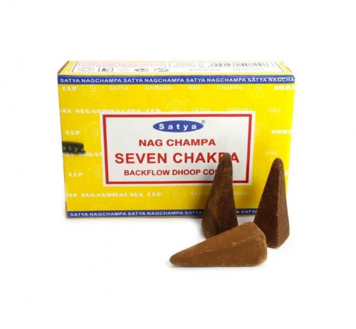 SATYA Seven Chakra Dhoop Cone Благовония конусы 12шт