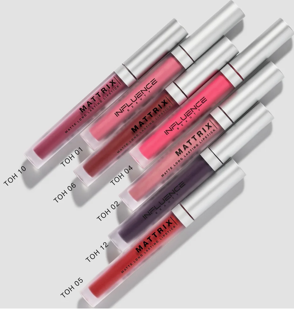 190+18% Influence Beauty ТЕСТЕР Жидкая матовая помада Mattrix/Liquid matte lipstick с 01 по 012