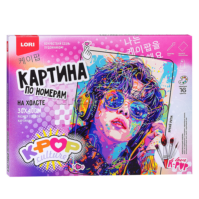 Картина по номерам холст на подрамнике 30*40 см K-POP