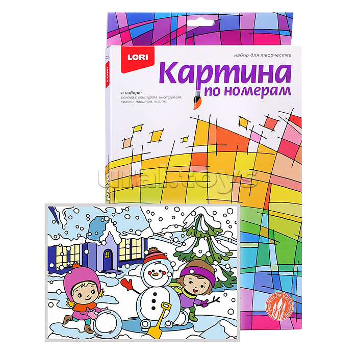 Картина по номерам для малышей Зимняя серия