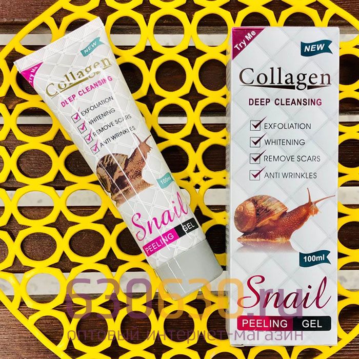 Очищающий гель-пилинг с муцином улитки Collagen