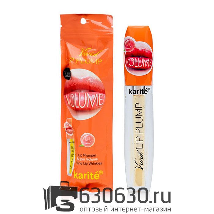 Блеск для увеличения губ со вкусом Персика Karite