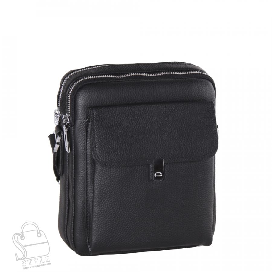 Сумка мужская кожаная 2604H black Heanbag