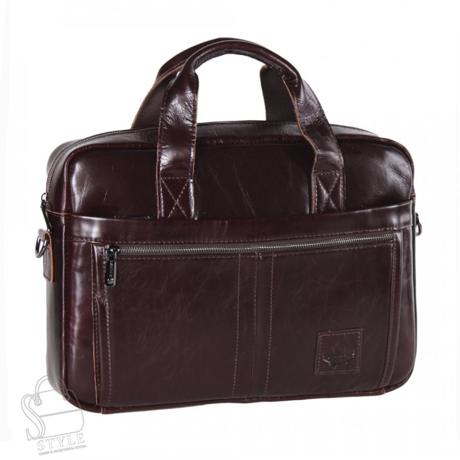 Портфель мужской кожаный 11020Z brown Zinimsk в Новосибирске